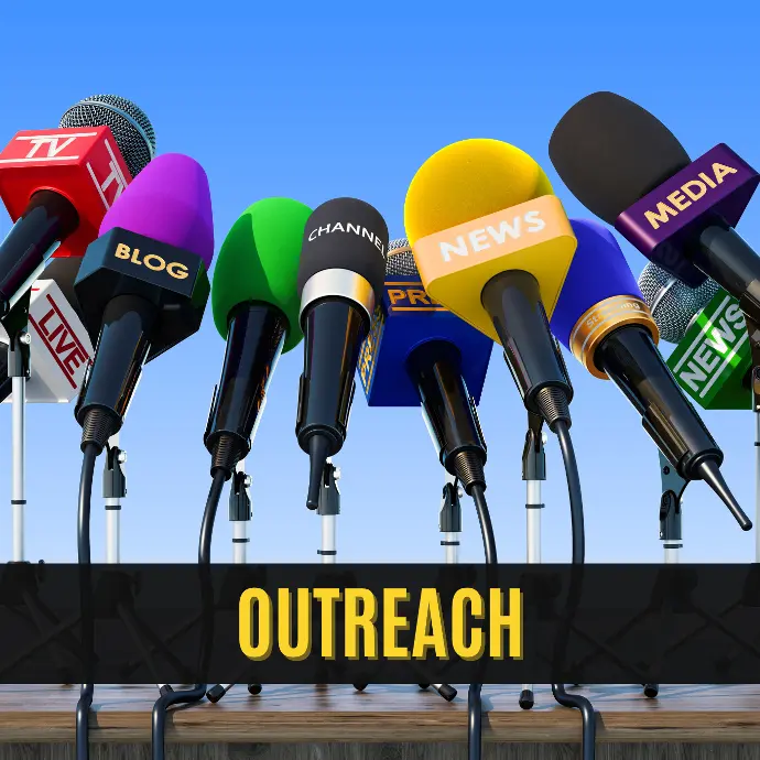microphones ready for outreach press